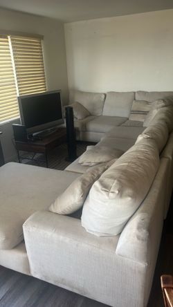 Couch, tv, tv table, 2 night stands all wood with carpet