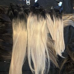 Hair Extension Ombre Blonde Black  
