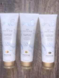 lot of 3 Pantene Pure Clean & Clarify Fragrance Free Conditioner 8OZ GREAT DEAL