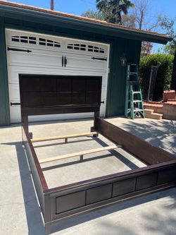 Solid queen size bed frame