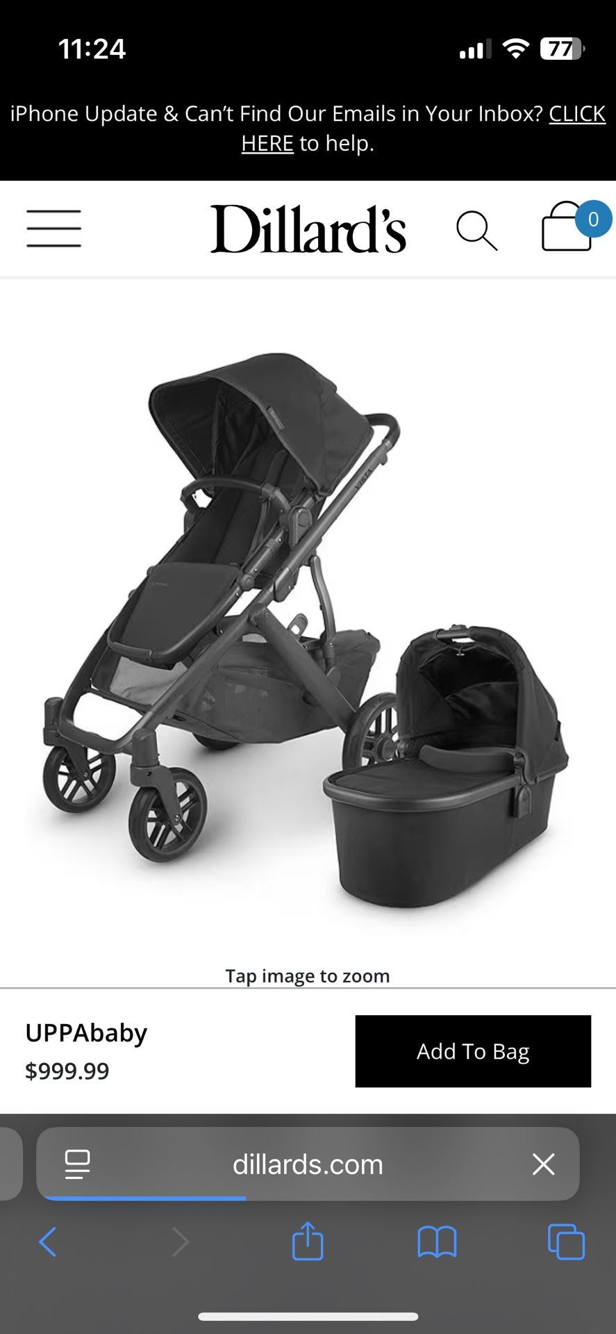 Uppababy vista All Black Travel System
