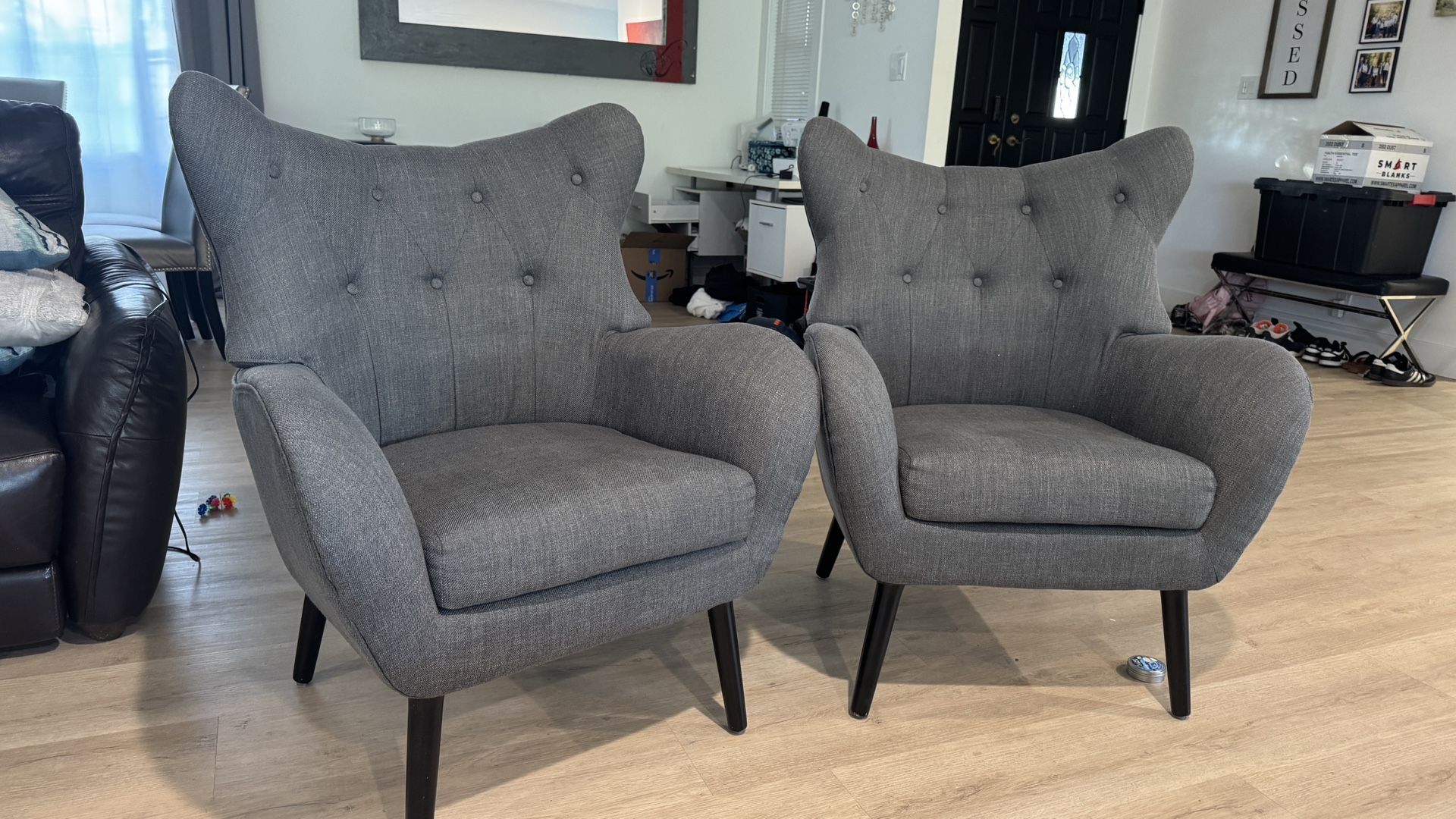 MCM Dark Grey Chairs For Sale 