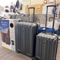 Delsey Paris Accelerate 2-Piece Hardside Luggage Set (30” & 22”) – Grey, NEW ✨