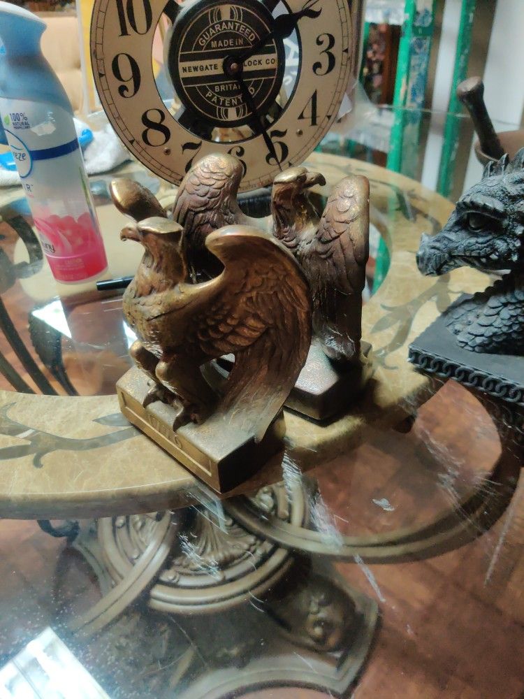 Vintage Brass 1776 Eagle Bookends