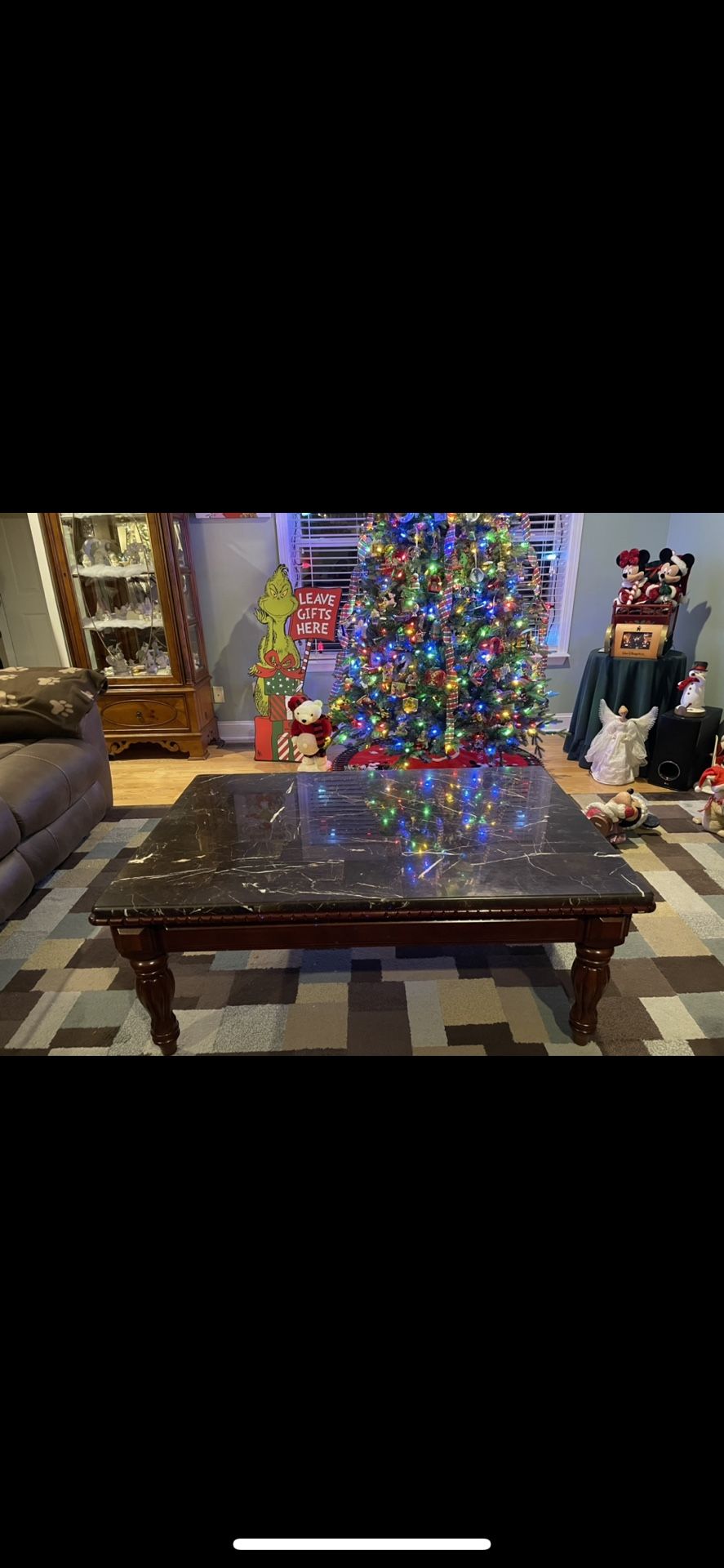 Marble And Wooden Large Coffee Table