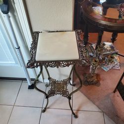 Brass and Marble Plant Stand