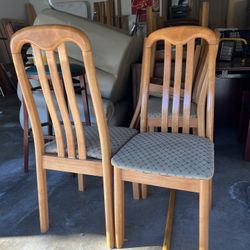 6 wooden dining table chairs 