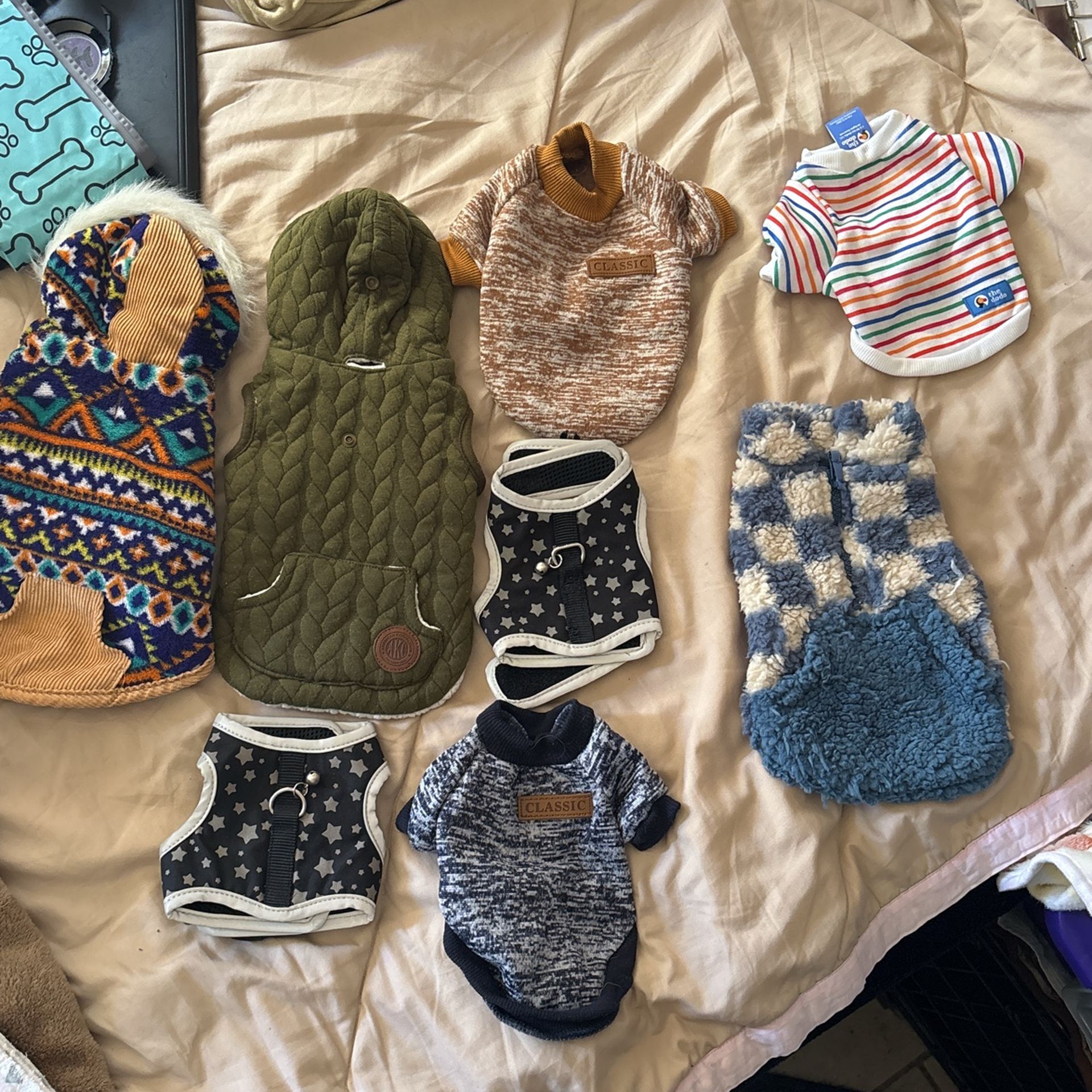 Small sweaters and jackets for puppies or small dogs