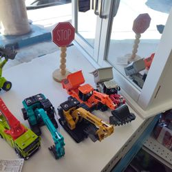 Price For Each Toy. Boys, Die-cast Construction Toys Set w/Semi Truck, Excavator, Bulldozer, Alloy Engineering Construction Vehicles Truck Toys