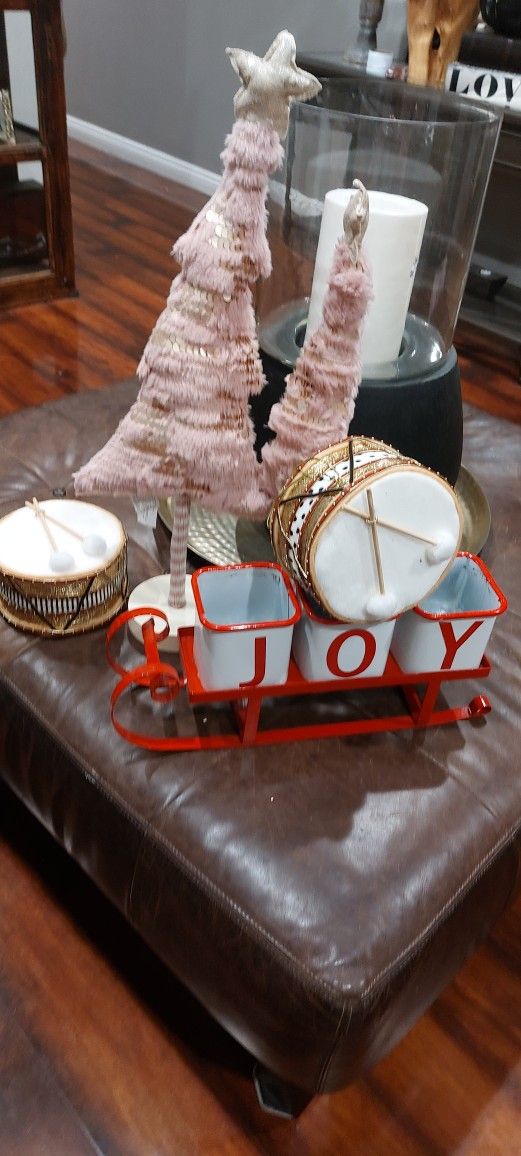 Sleed And Small Drums Christmas Decoration