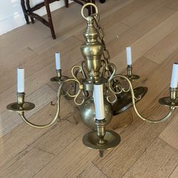 5 Arm Solid Brass Chandelier London Rewired