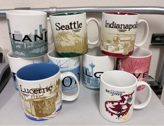 Variety of Vintage Starbucks City Mugs