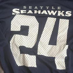 A Blue And White Shirt Large