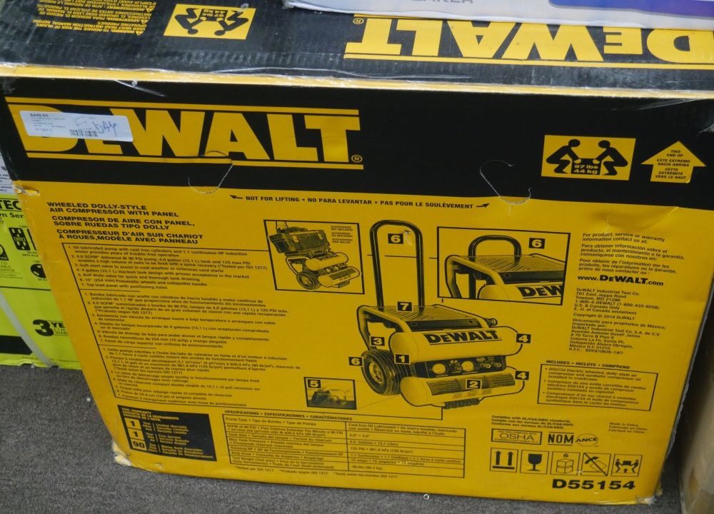 DEWALT AIR COMPRESSOR D55154 NEW 87164-2