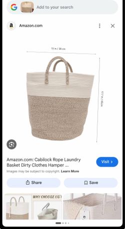 Cabilock Rope Laundry/Toy/ Plant Basket64th St & Bell