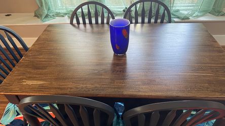 Wood Dining Table with 4 Chairs