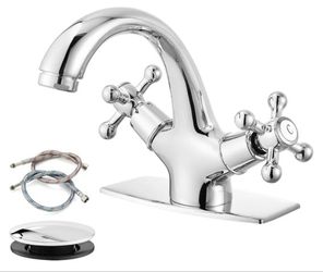 Gotonova Bathroom Faucet Chrome 1 Or 3-hole Mount 2-handle With Pop-up Drain Open Box New 