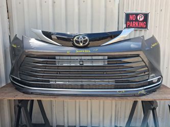 2021 2022 2023 2024 2025 TOYOTA SIENNA FRONT BUMPER COVER WITH LOWER AND UPPER GRILLE GRILL USED ORIGINAL
