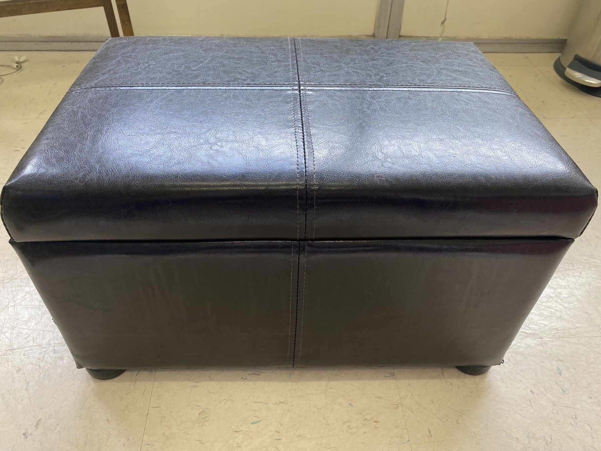 Small Brown Leather Ottoman