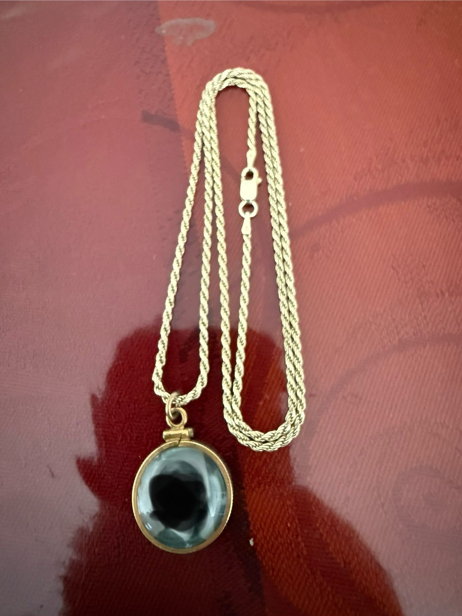 Sterling Silver And 1/20 12k Gold Picture Pendant 