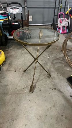 World Market Arrow Glass Top Side Table 