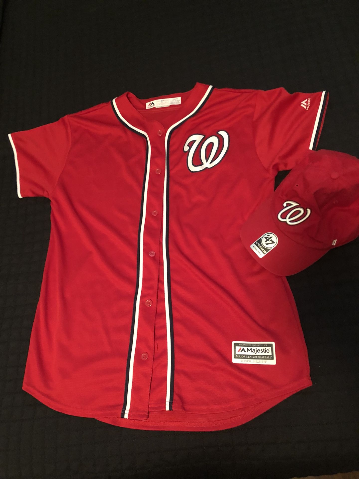 Washington Nationals Button-Up Baseball Jersey - Red