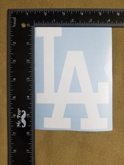 LA Dodgers Vinyl Decal - White