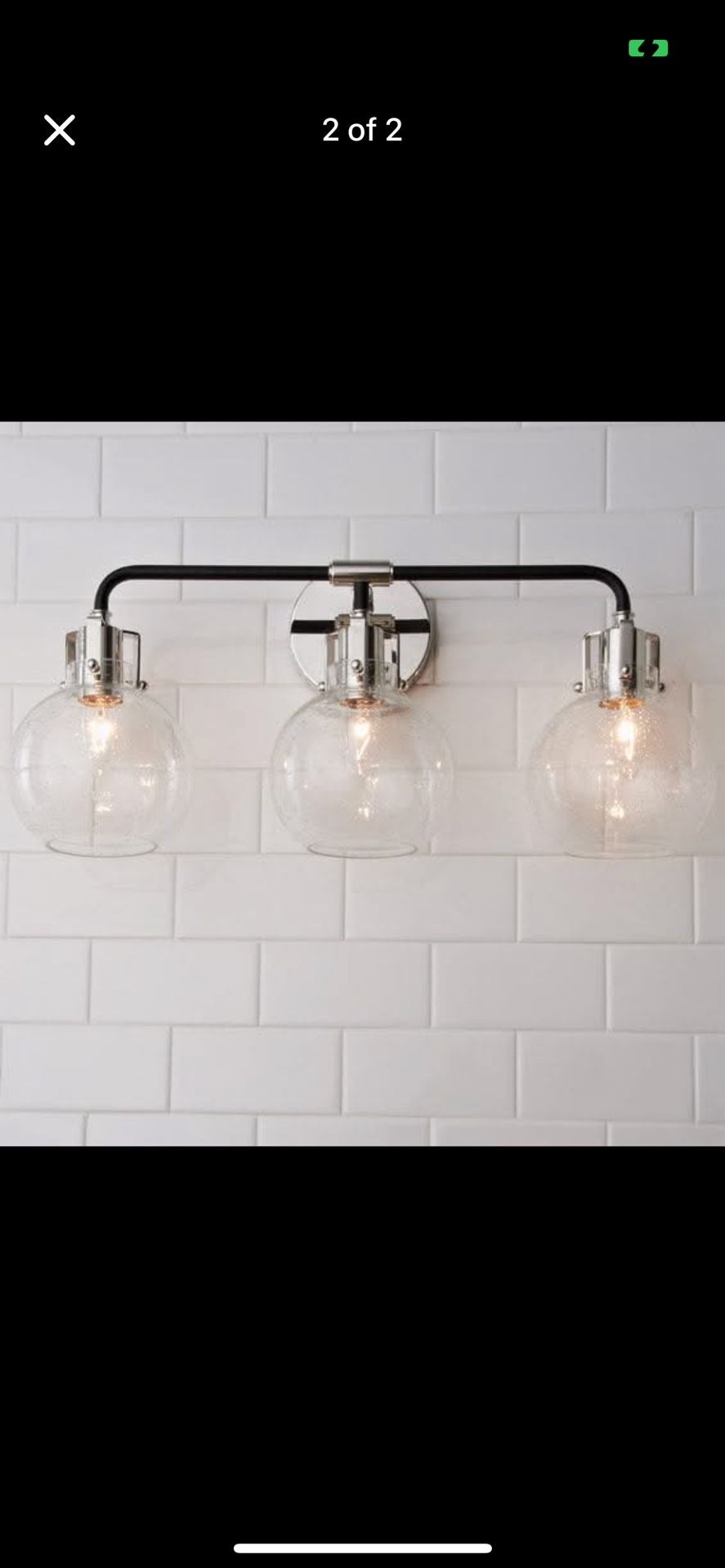 Black And Chrome Vanity Light