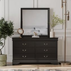 black Wood dresser with mirror