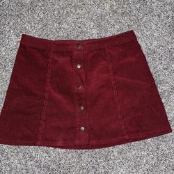 Forever 21 Red Corduroy Skirt