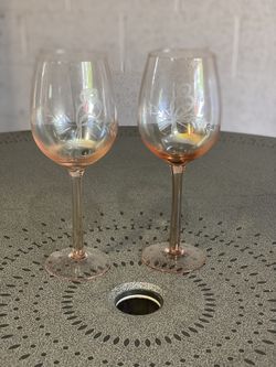 Beautiful Etched Wine Glasses