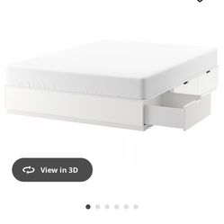 IKEA Nordli Queen White Platform Bed Storage Drawers
