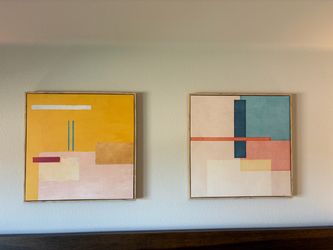 30x30 Abstract Geometric Canvas Art Set of 2