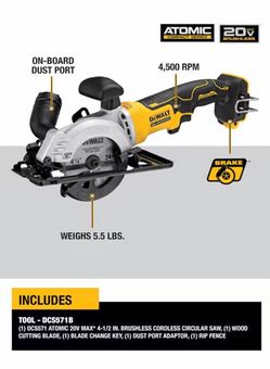 DEWALT ATOMIC 20V Brushless Circular Saw DCS571B