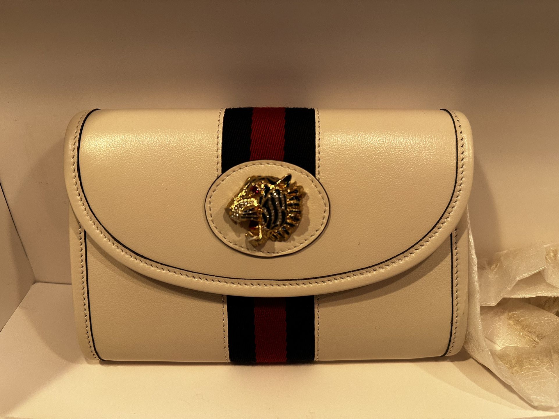 Gucci Leather Rajah Small Shoulder Bag 'white'