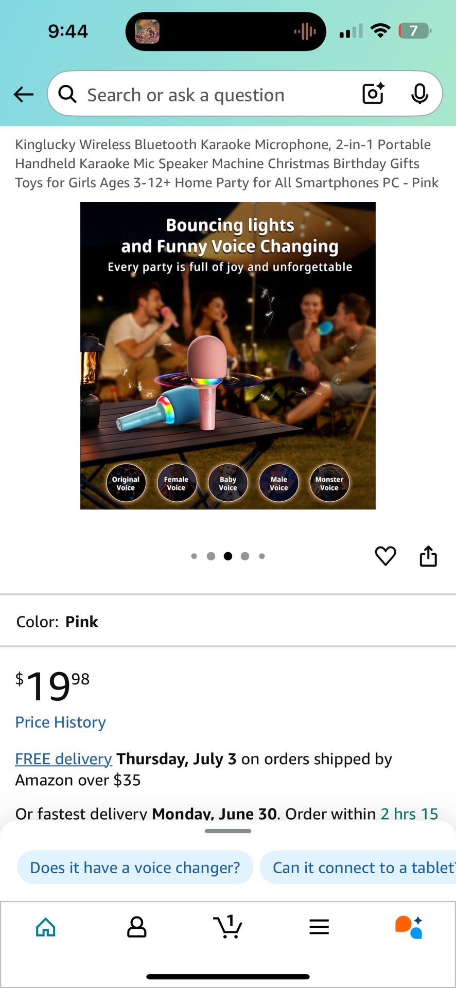 2 Pc King Lucky Karaoke Machine Blue And Pink