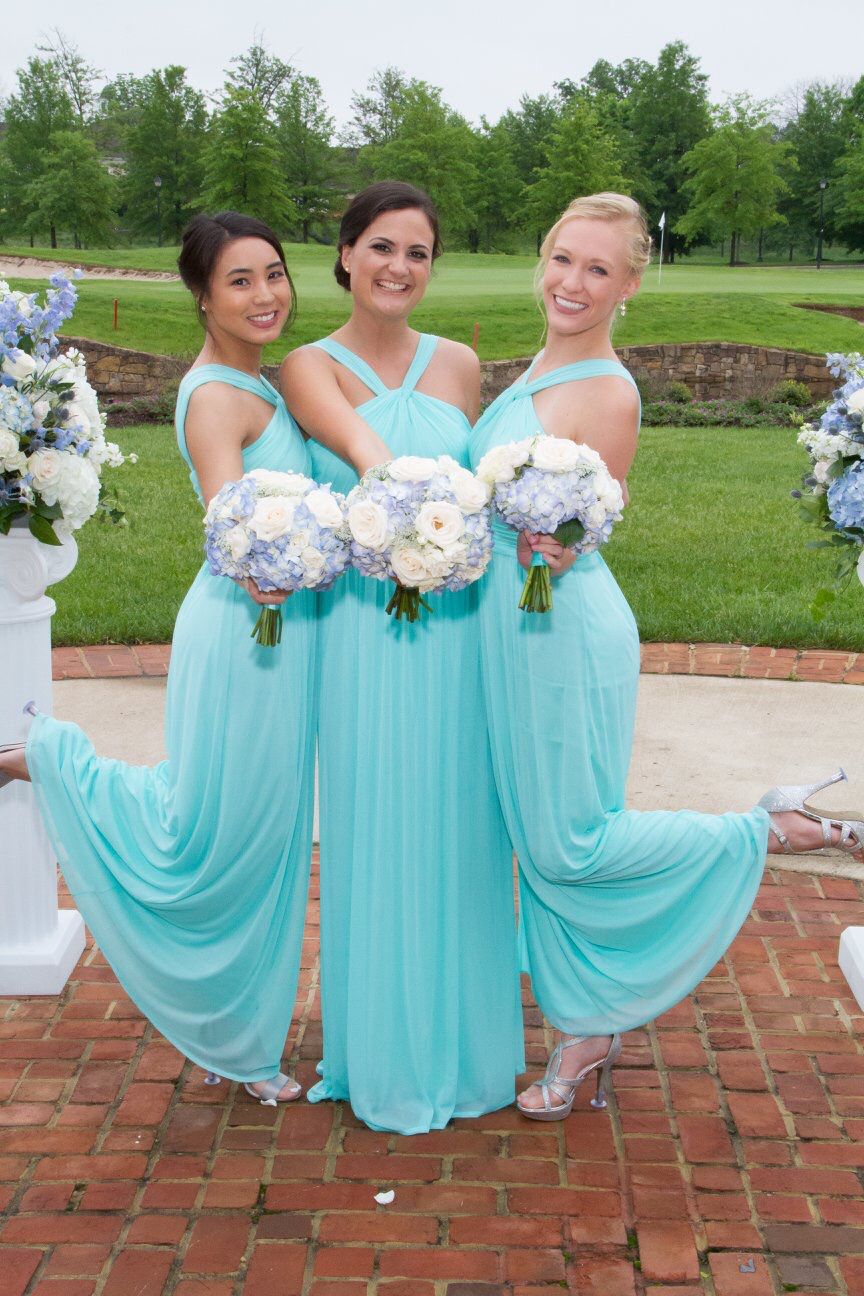 Spa Blue David’s Bridal Bridesmaid Dress - Size 0