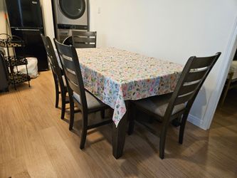 Brown Dining Table Chairs and Bench Set