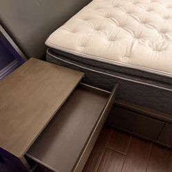 Bed Frame Head Board Desk Extender And Mattress 