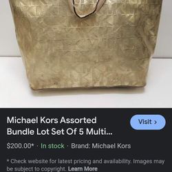 Authentic Michael Kors Silver Reflective Women's Medium Purse