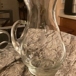 VINTAGE PRINCESS HOUSE HERITAGE COLLECTION ETCHED CRYSTAL WATER JUICE PITCHER