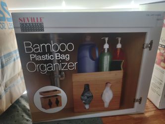 Bamboo plastic bag organizer