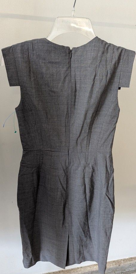 Banana Republic Size 0 Carine Sheath Dress Stretch Wool Blend Gray Career Work