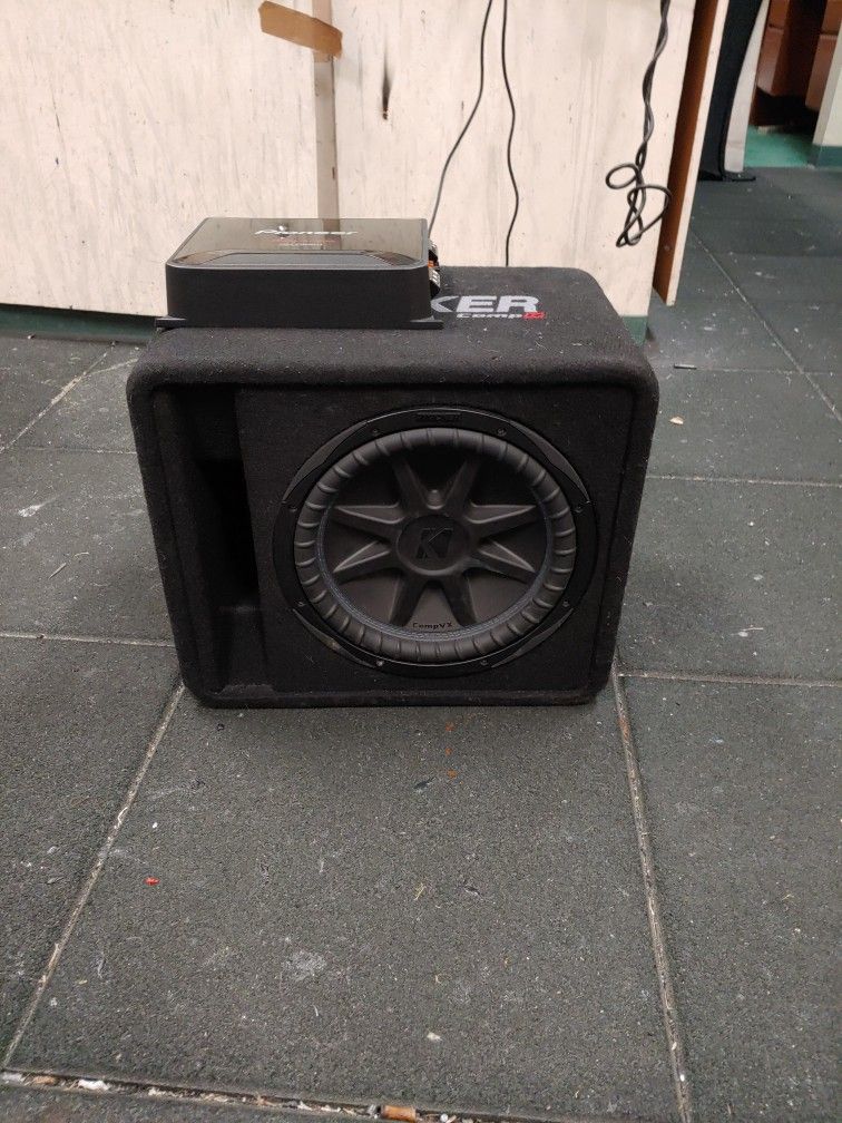 Kicker Comp VX 12" Subwoofer, Pioneer Amp That Pushes Subwoofer And Kicker Comp R Box