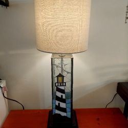 Rare-Vintage Handmade ,Stained Glass Lighthouse/Nautical Lamp