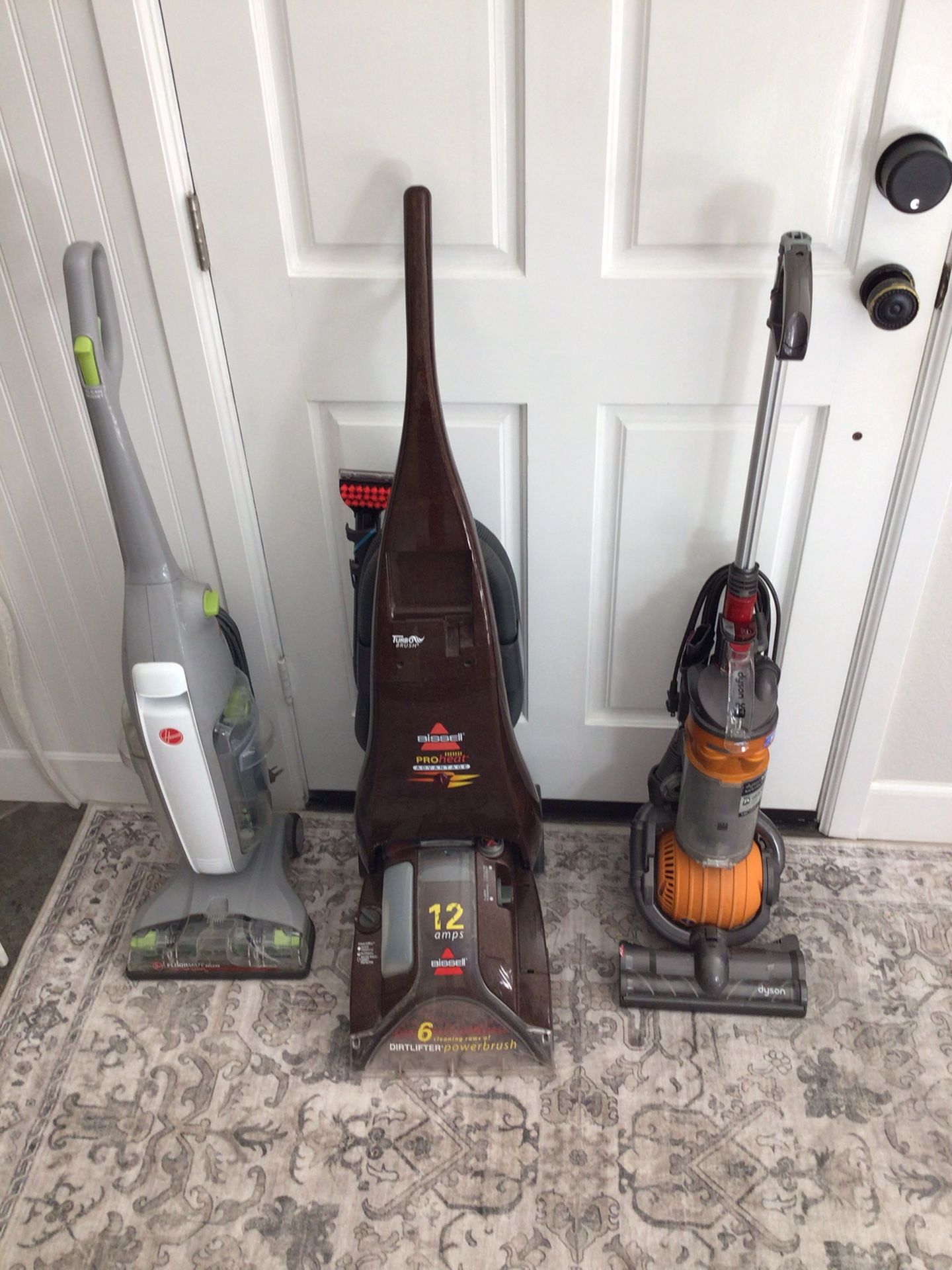 Floor Care x 3: Dyson Vacuum, Hard Floor Steamer, Bissell Rug Cleaner