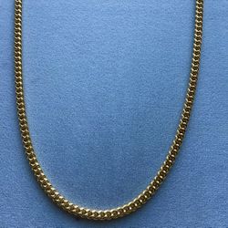 24” Cuban Necklace Thin 4mm 14k Gold Plated *Ship Nationwide Or Pickup Boca Raton