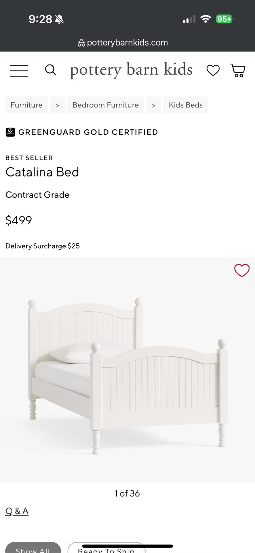 Twin Size Pottery Barn Catalina Bed