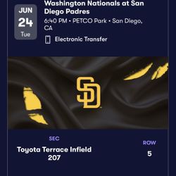 6/24 San Diego Padres Tickets