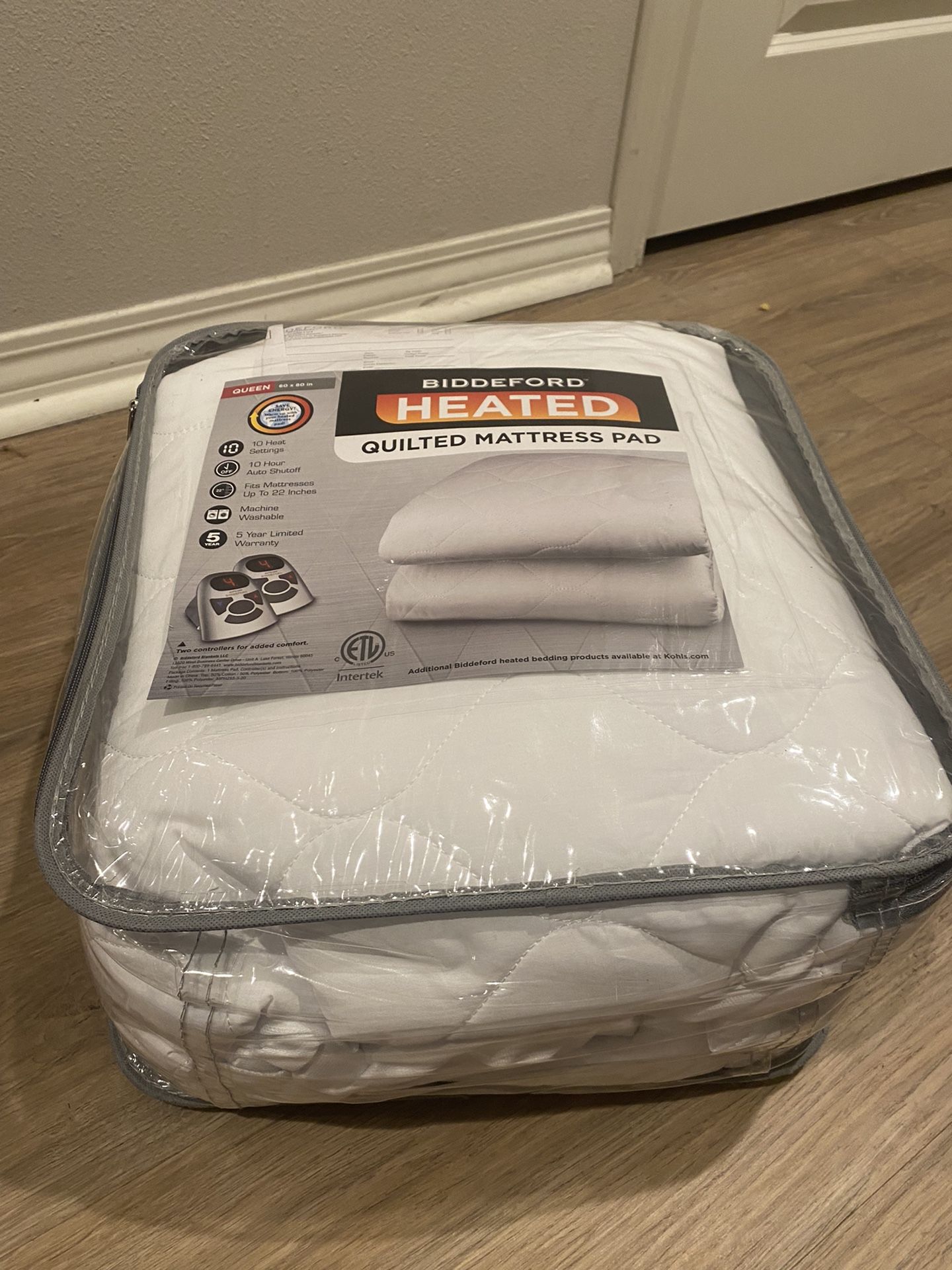 Biddeford Heated Quilted Mattress Pad New Queen Size 60x80 10 Hours With 2  Controllers for Sale in Anaheim, CA - OfferUp